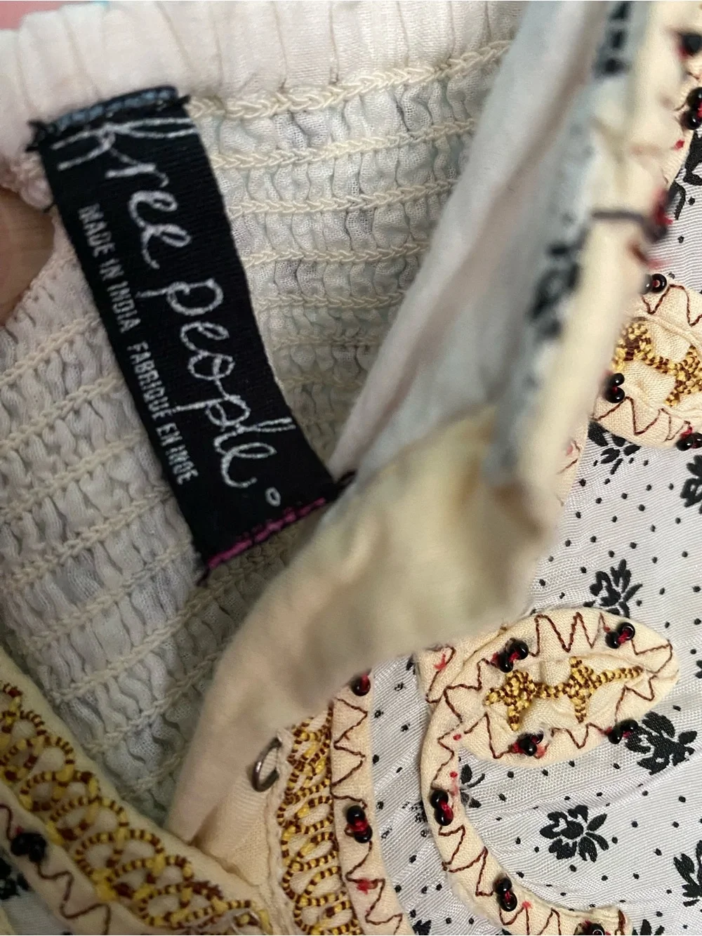 Free People Floral Sundress Smocked Back 0